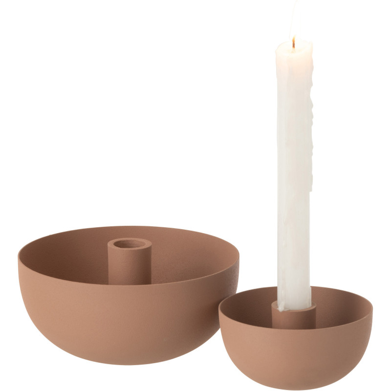 Bougeoir bol Zénith Hauteur 8 cm en Métal Vieux rose - 5