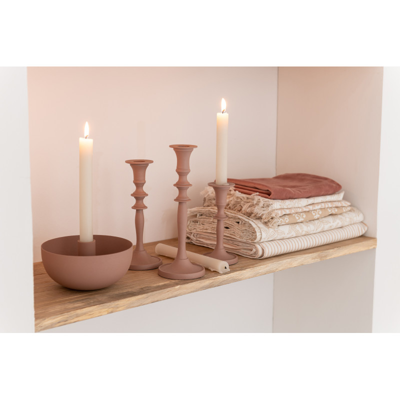 Bougeoir bol Zénith Hauteur 8 cm en Métal Vieux rose - 6