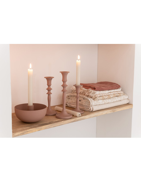 Bougeoir bol Zénith Hauteur 8 cm en Métal Vieux rose - 6