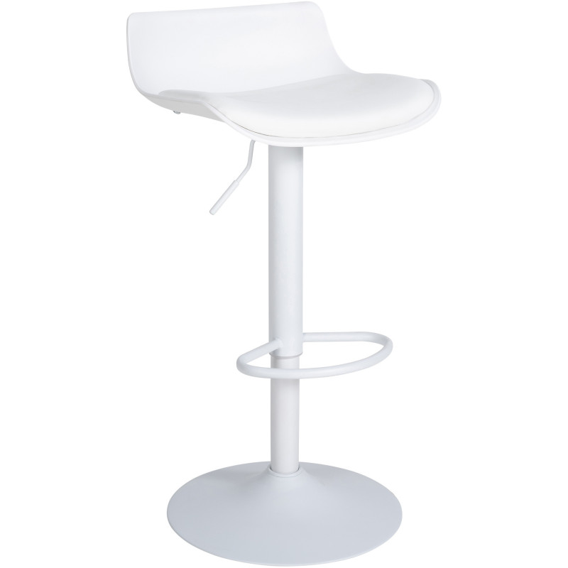 Tabouret de bar Avec dossier Mark en Polyuréthane Blanc Métal Blanc Mat - 1