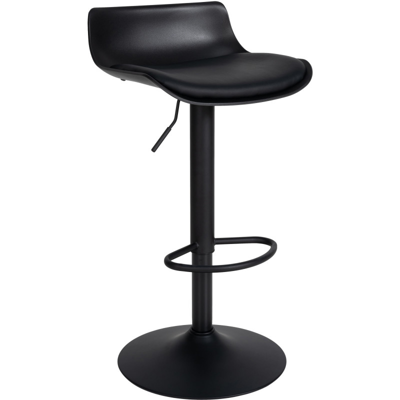 Tabouret de bar Avec dossier Mark en Polyuréthane Noir Métal Noir Mat - 1
