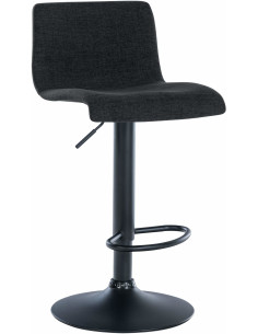 Tabouret de bar minimaliste en Tissu Noir Métal Noir Selvyn - 1