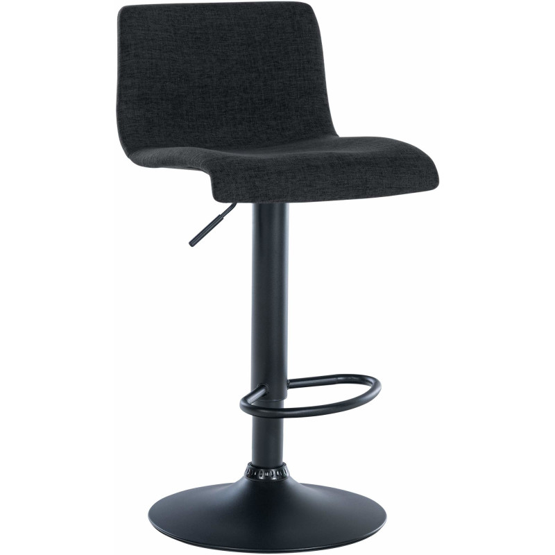 Tabouret de bar minimaliste en Tissu Noir Métal Noir Selvyn - 1