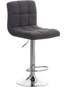 Tabouret de bar réglable en Tissu Gris clair Métal Argenté Gorlin - 1