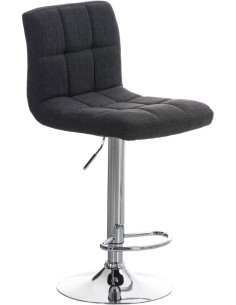 Tabouret de bar réglable en Tissu Gris foncé Métal Argenté Gorlin - 1