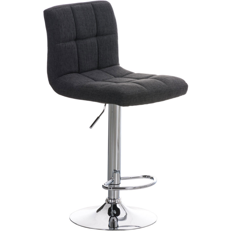 Tabouret de bar réglable en Tissu Gris foncé Métal Argenté Gorlin - 1