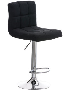 Tabouret de bar réglable en Tissu Noir Métal Argenté Gorlin - 1