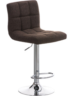 Tabouret de bar réglable en Tissu Marron Métal Argenté Gorlin - 1