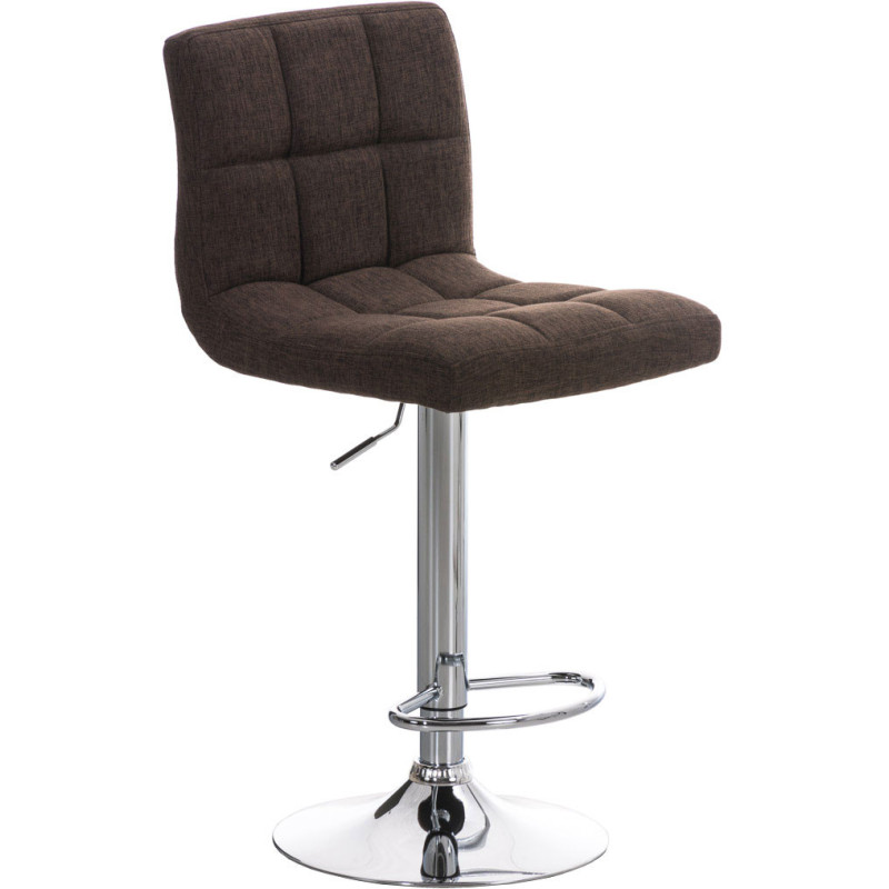 Tabouret de bar réglable en Tissu Marron Métal Argenté Gorlin - 1