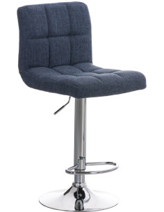 Tabouret de bar réglable en Tissu Bleu Métal Argenté Gorlin - 1