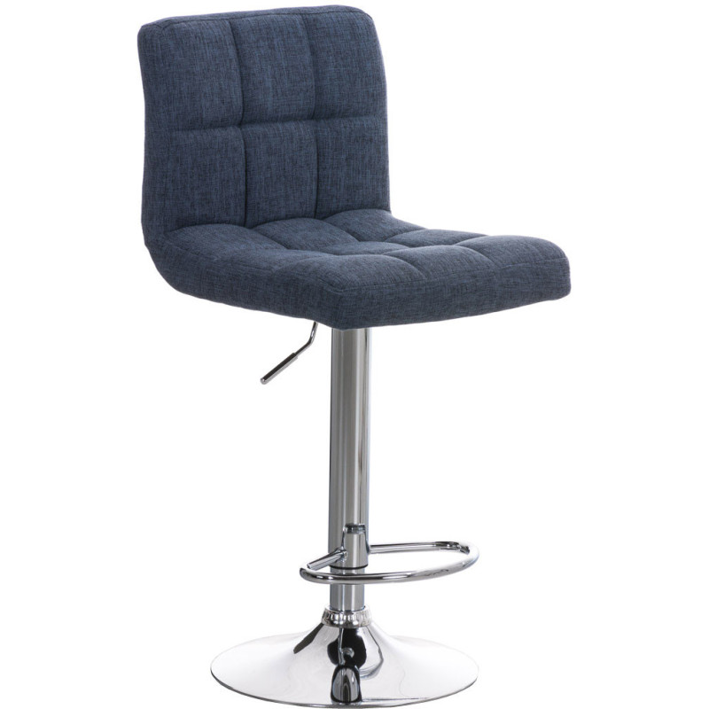 Tabouret de bar réglable en Tissu Bleu Métal Argenté Gorlin - 1
