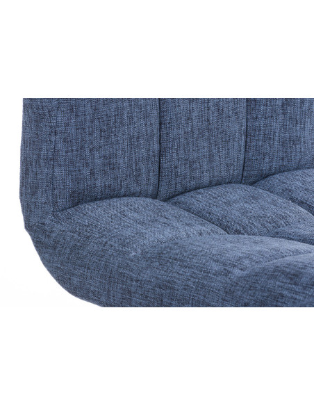 Tabouret de bar réglable en Tissu Bleu Métal Argenté Gorlin - 3