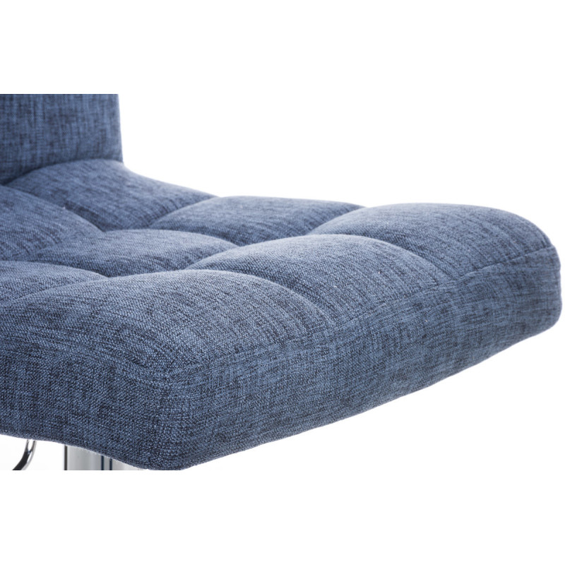 Tabouret de bar réglable en Tissu Bleu Métal Argenté Gorlin - 4