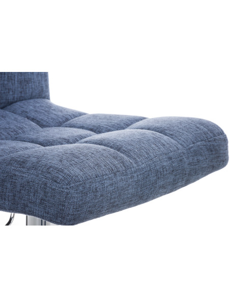 Tabouret de bar réglable en Tissu Bleu Métal Argenté Gorlin - 4