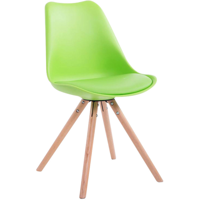 Chaise scandinave moderne en Plastique Vert Polyuréthane Vert Bois Naturel Vynaria - 1