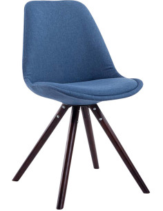 Chaise scandinave moderne en Tissu Bleu Bois Marron foncé Vynaria  - 1