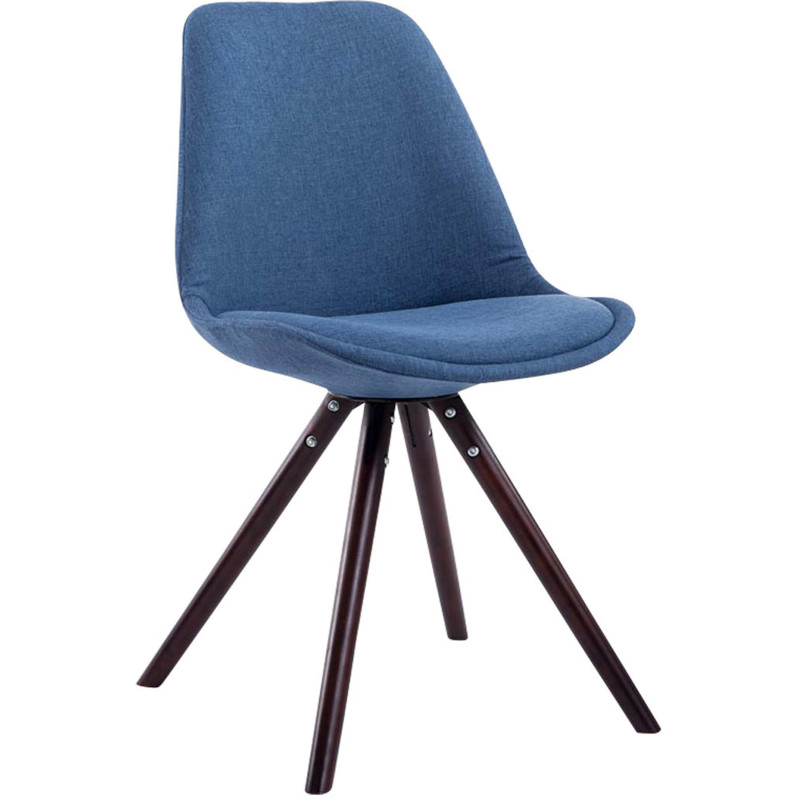 Chaise scandinave moderne en Tissu Bleu Bois Marron foncé Vynaria  - 1