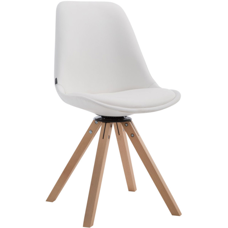 Chaise pivotante scandinave en Polyuréthane Blanc Bois Naturel Dorvalia - 1