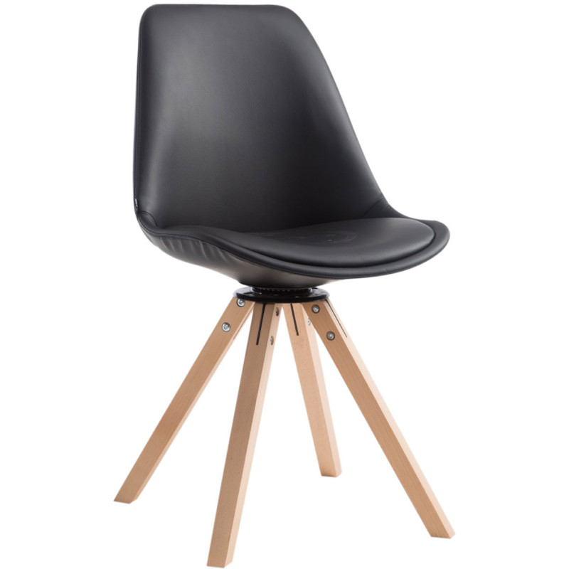 Chaise pivotante scandinave en Polyuréthane Noir Bois Naturel Dorvalia - 1