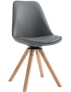 Chaise pivotante scandinave en Polyuréthane Gris Bois Naturel Dorvalia - 1