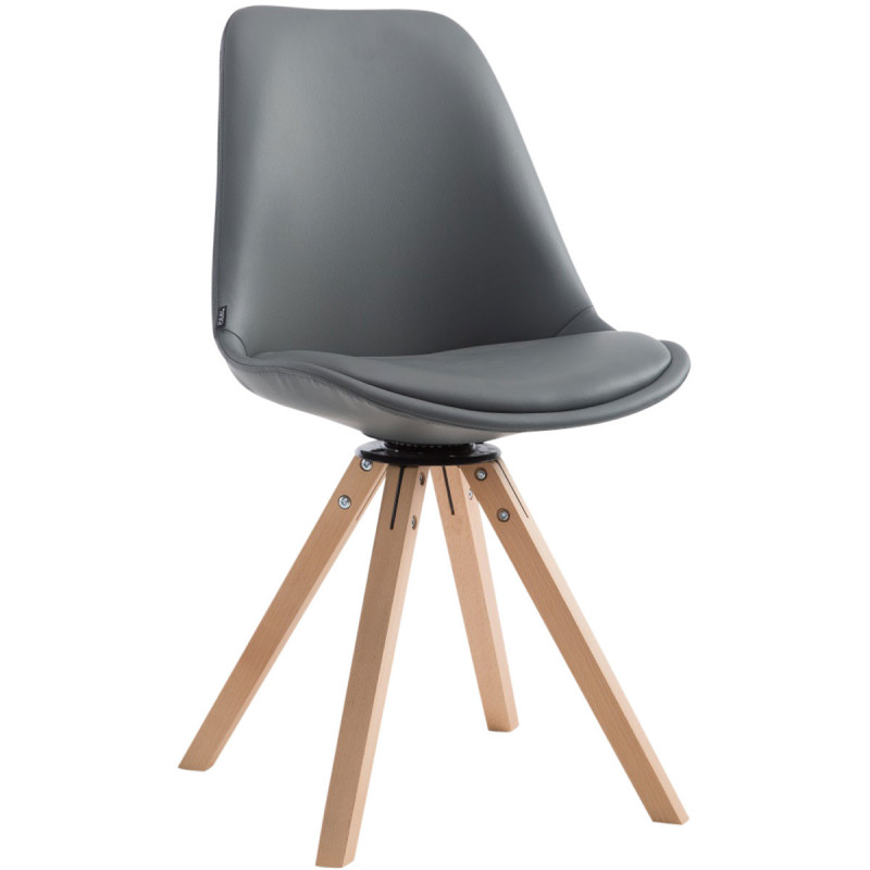 Chaise pivotante scandinave en Polyuréthane Gris Bois Naturel Dorvalia - 1