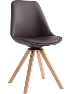 Chaise pivotante scandinave en Polyuréthane Marron Bois Naturel Dorvalia - 1