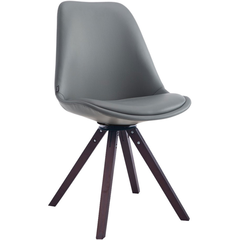 Chaise pivotante scandinave en Polyuréthane Gris Bois Marron Dorvalia - 1