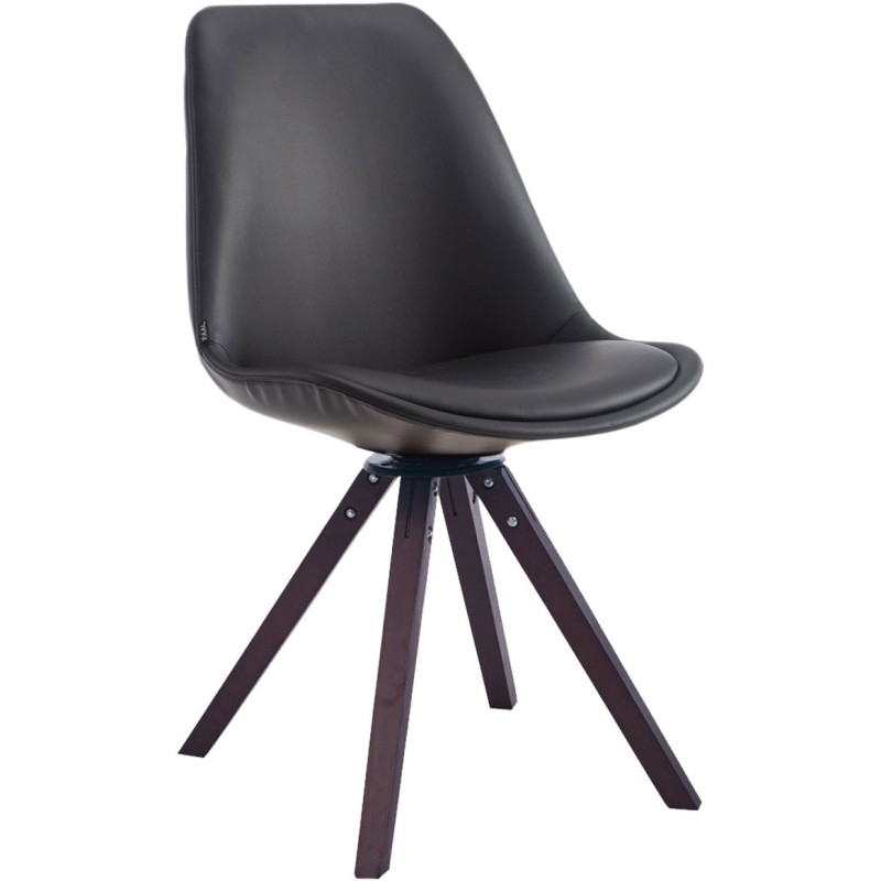 Chaise pivotante scandinave en Polyuréthane Noir Bois Marron Dorvalia - 1