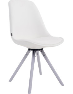 Chaise moderne pivotante en Polyuréthane Blanc Bois Blanc Elina - 1