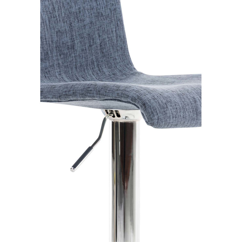 Tabouret de bar moderne en Tissu Bleu Métal Argenté Stano - 6