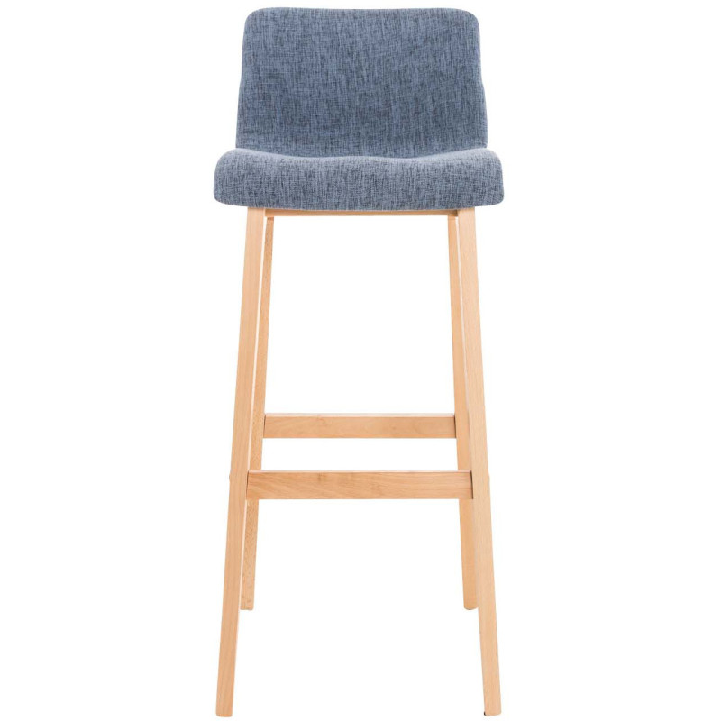 Tabouret de bar scandinave en Tissu Bleu Bois de hêtre Naturel Helyra - 2