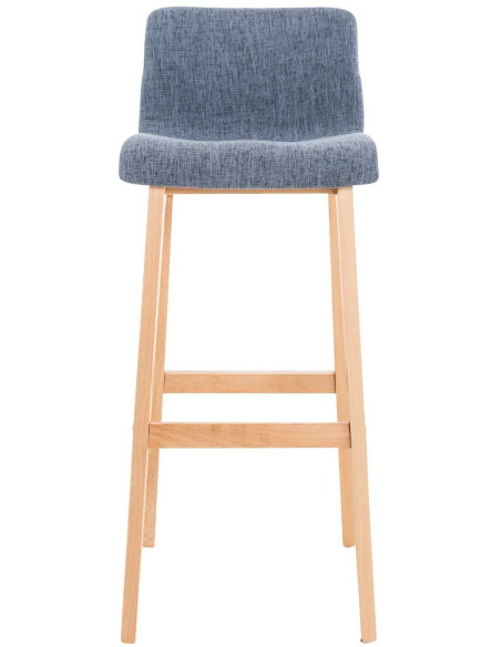 Tabouret de bar scandinave en Tissu Bleu Bois de hêtre Naturel Helyra - 2