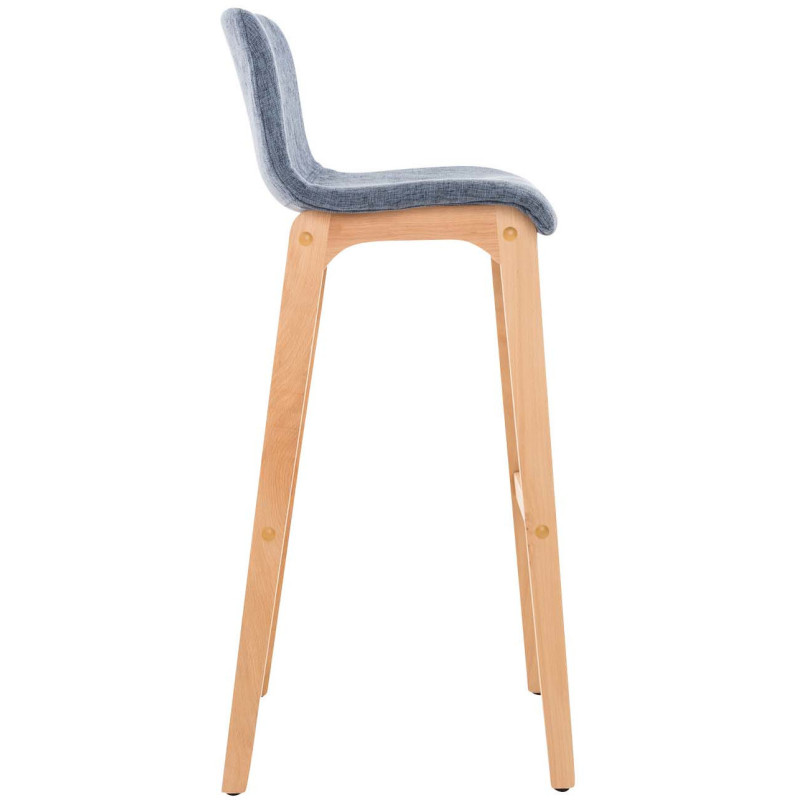 Tabouret de bar scandinave en Tissu Bleu Bois de hêtre Naturel Helyra - 3