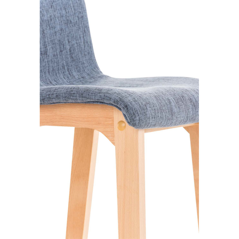 Tabouret de bar scandinave en Tissu Bleu Bois de hêtre Naturel Helyra - 6