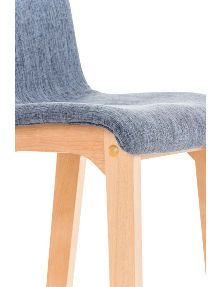 Tabouret de bar scandinave en Tissu Bleu Bois de hêtre Naturel Helyra - 6