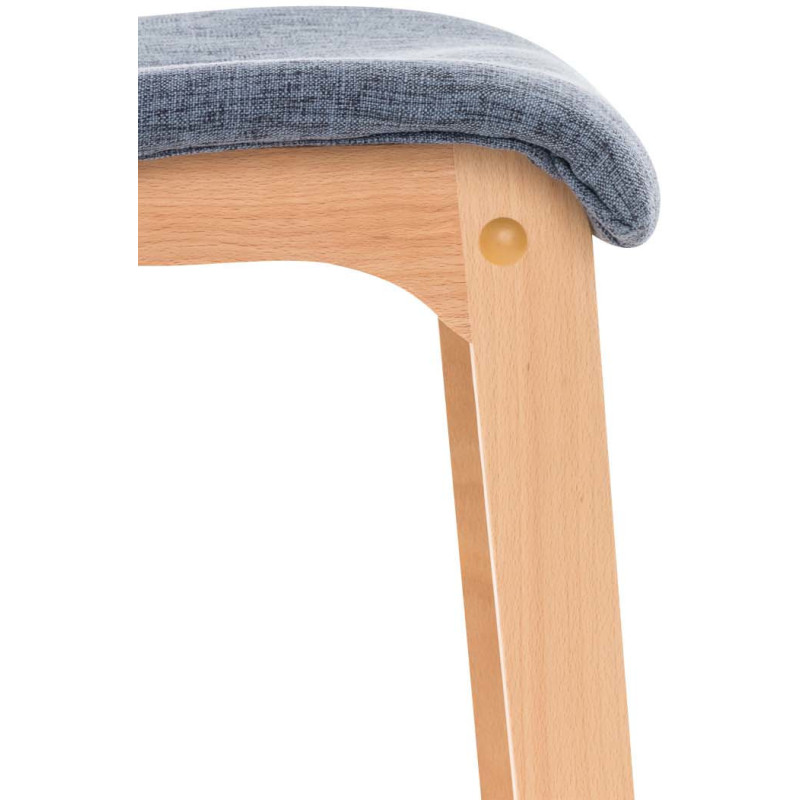 Tabouret de bar scandinave en Tissu Bleu Bois de hêtre Naturel Helyra - 7