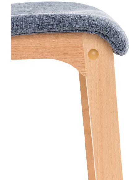 Tabouret de bar scandinave en Tissu Bleu Bois de hêtre Naturel Helyra - 7