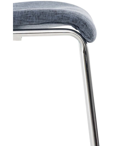 Tabouret de bar minimaliste en Tissu Bleu Métal Argenté Zavria - 7