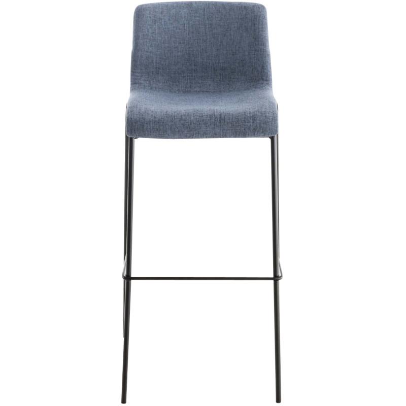 Tabouret de bar minimaliste en Tissu Bleu Métal Noir Zavria - 2