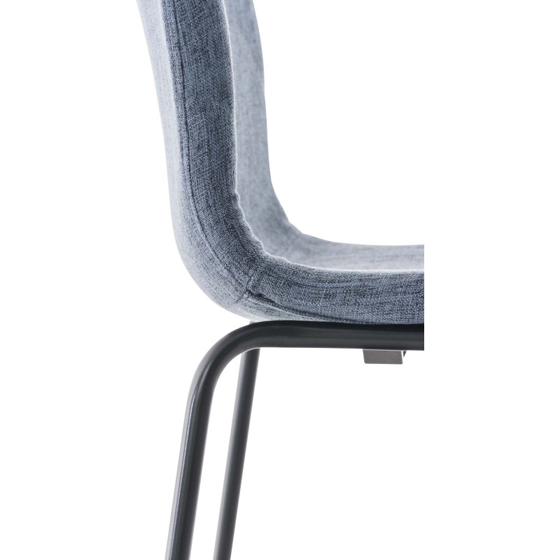 Tabouret de bar minimaliste en Tissu Bleu Métal Noir Zavria - 5