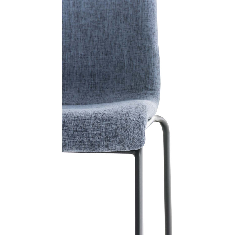 Tabouret de bar minimaliste en Tissu Bleu Métal Noir Zavria - 6