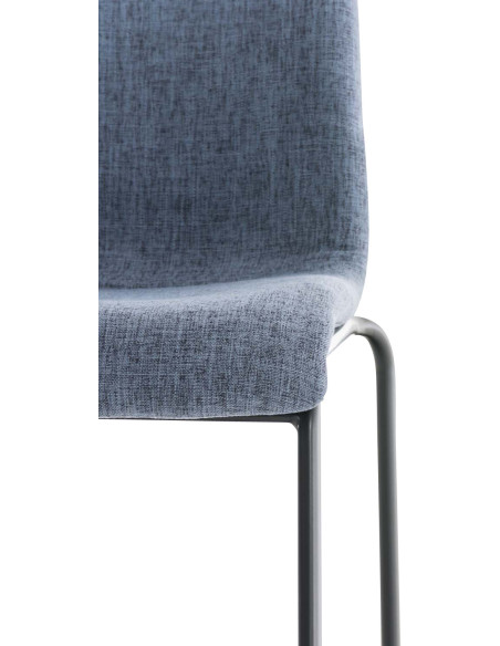 Tabouret de bar minimaliste en Tissu Bleu Métal Noir Zavria - 6