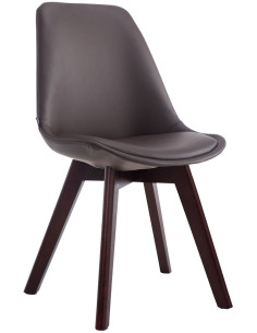 Chaise scandinave rembourée en Polyuréthane Marron Bois de hêtre Marron foncé Darvalis - 1