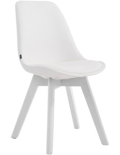 Chaise scandinave rembourée en Polyuréthane Blanc Bois de hêtre Blanc Darvalis  - 1