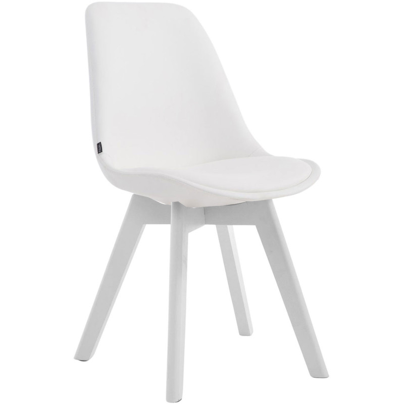 Chaise scandinave rembourée en Polyuréthane Blanc Bois de hêtre Blanc Darvalis  - 1