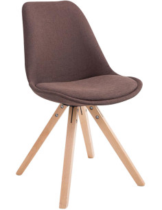 Chaise scandinave moderne en Tissu Marron Bois Naturel Solyriss - 1