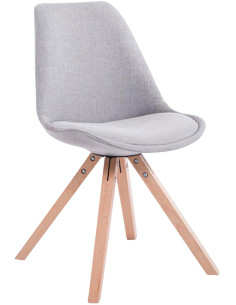 Chaise scandinave moderne en Tissu Gris Bois Naturel Solyriss - 1