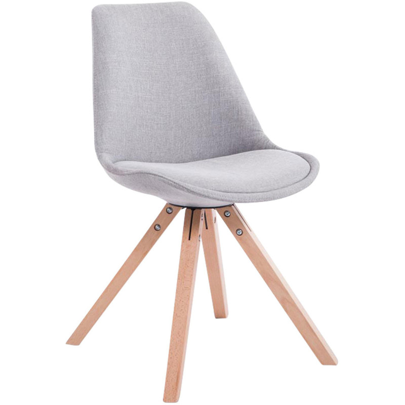 Chaise scandinave moderne en Tissu Gris Bois Naturel Solyriss - 1
