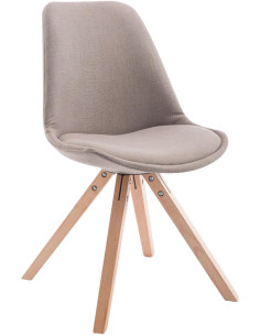 Chaise scandinave moderne en Tissu Taupe Bois Naturel Solyriss - 1