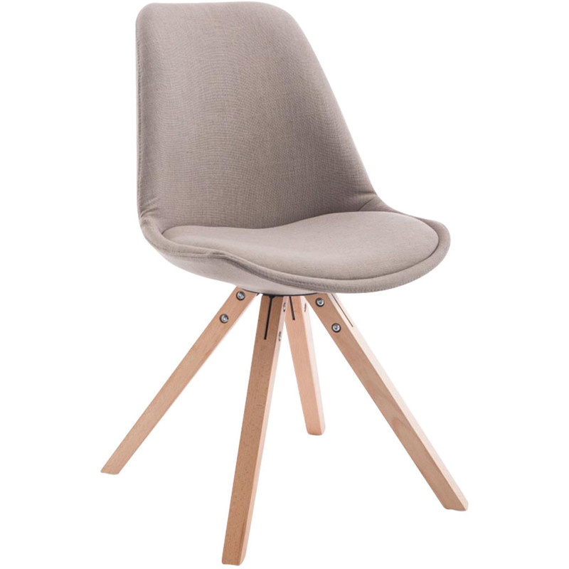 Chaise scandinave moderne en Tissu Taupe Bois Naturel Solyriss - 1